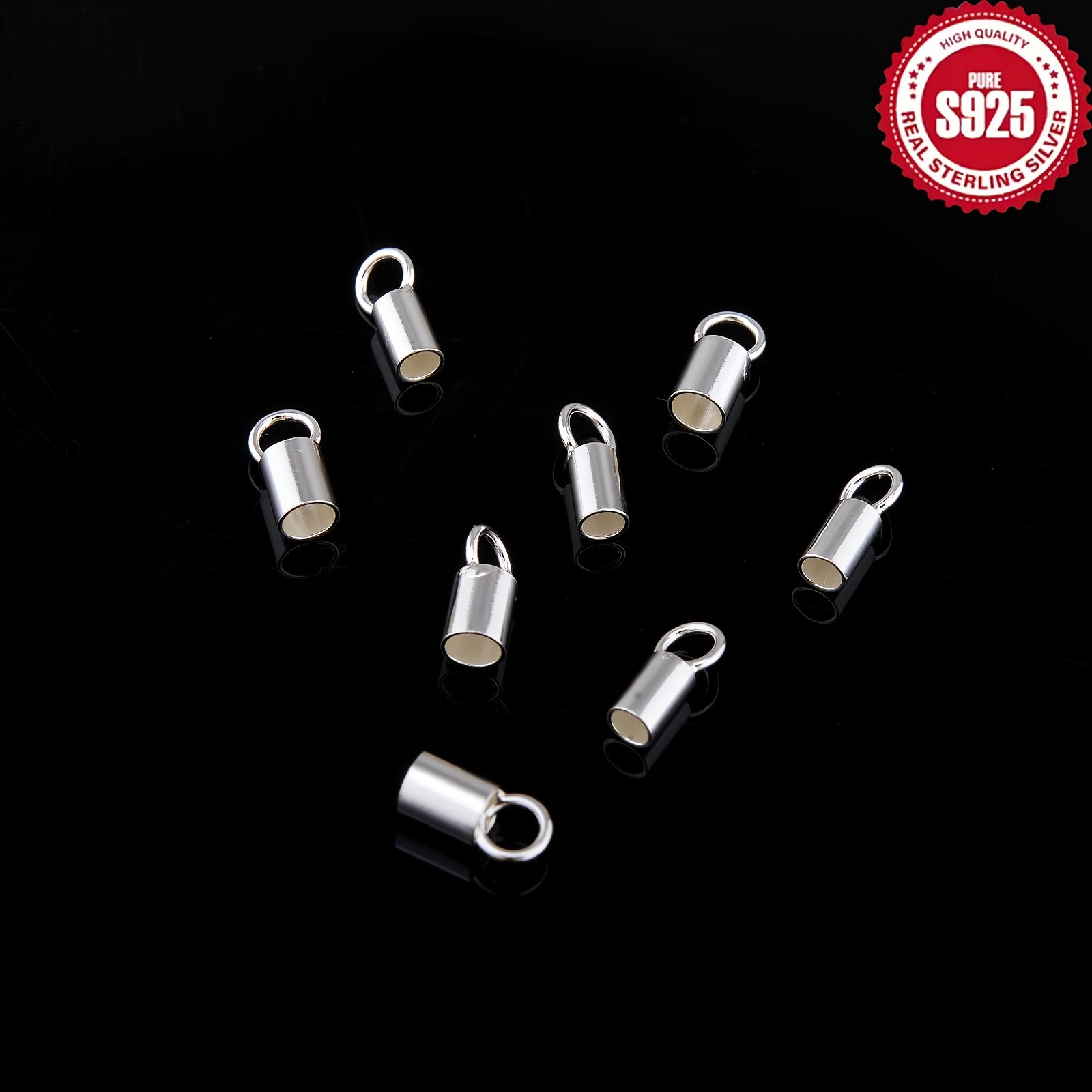 5pcs 925 Sterling Silver End Connectors for DIY Jewellery